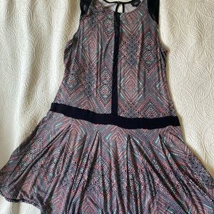 Multi colored geo print dress